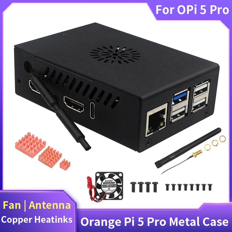 Pi Cooler - Caja naranja Pi 5 Pro, ventilador
