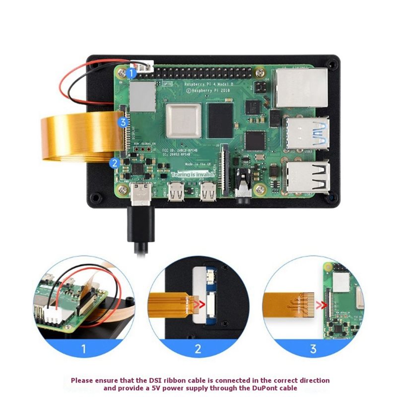 Raspberry Pi 4 - FC-[IANC-AB01] Pantalla LCD DSI de 4