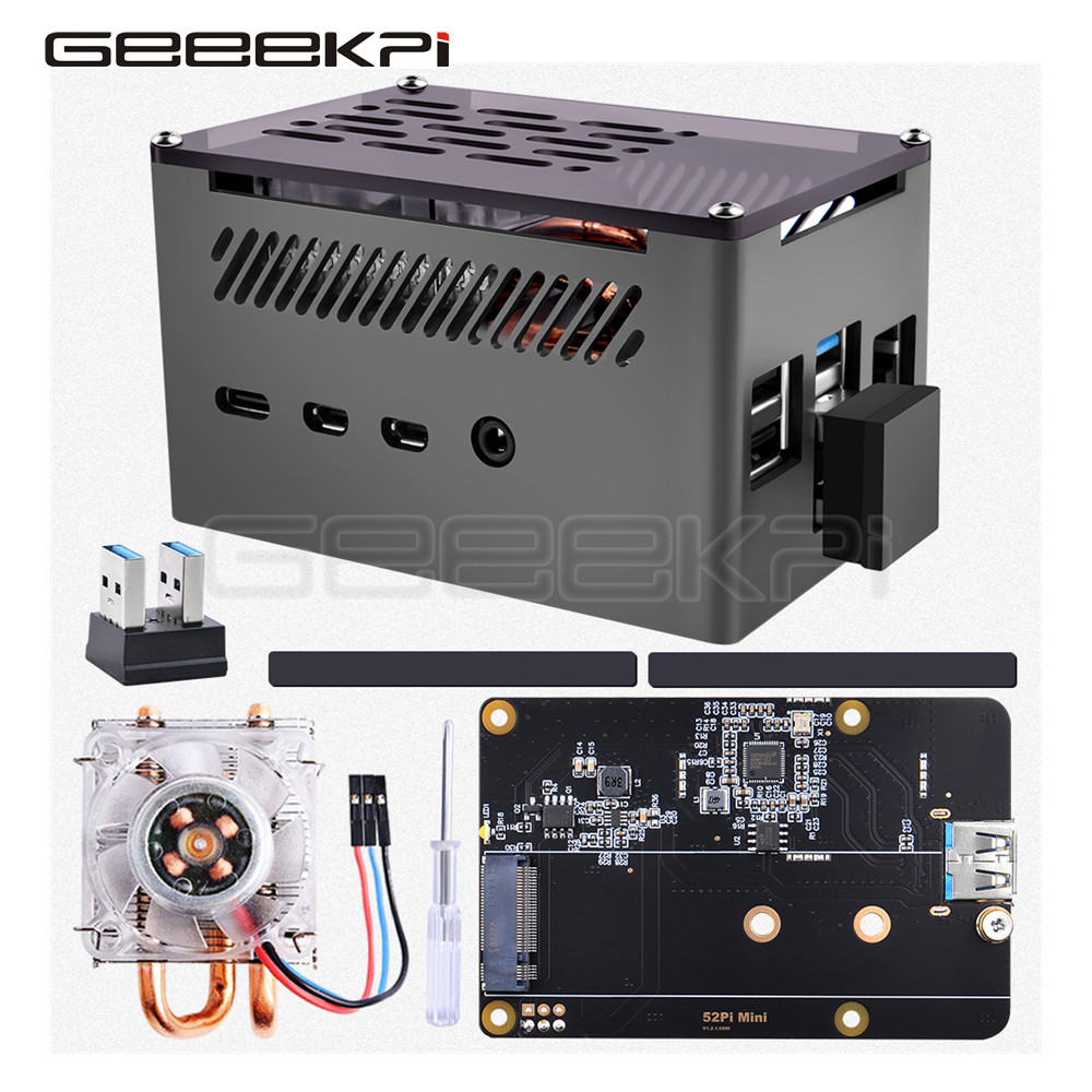 Pi 4 Case - GeeekPi Caja de ladrillo de aluminio