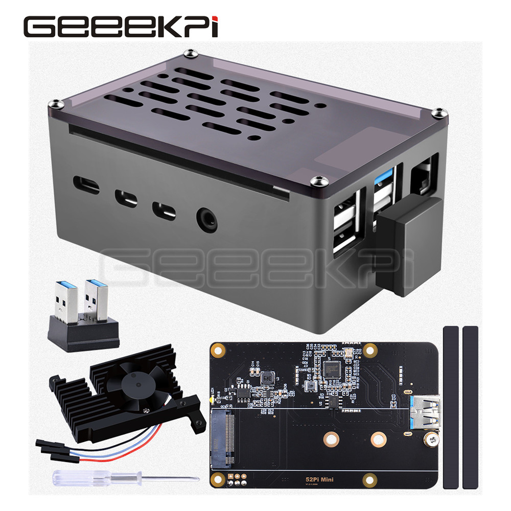 Pi 4 Case - GeeekPi Caja de ladrillo de aluminio
